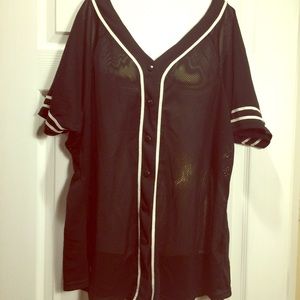 Forever 21 mesh baseball Tee